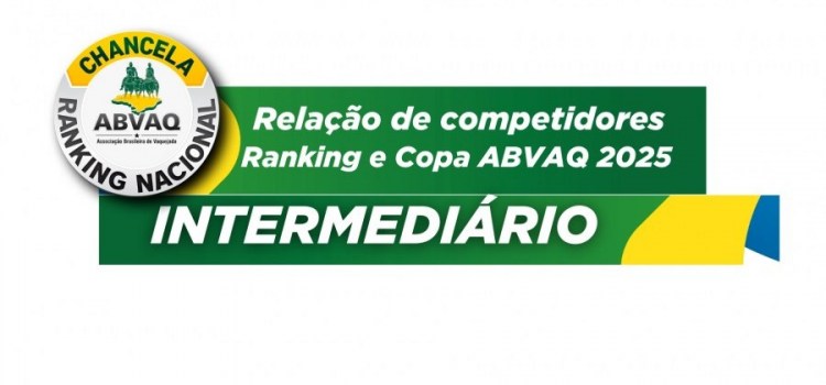 ABVAQ oficializa lista de competidores da categoria Intermediário para 2025