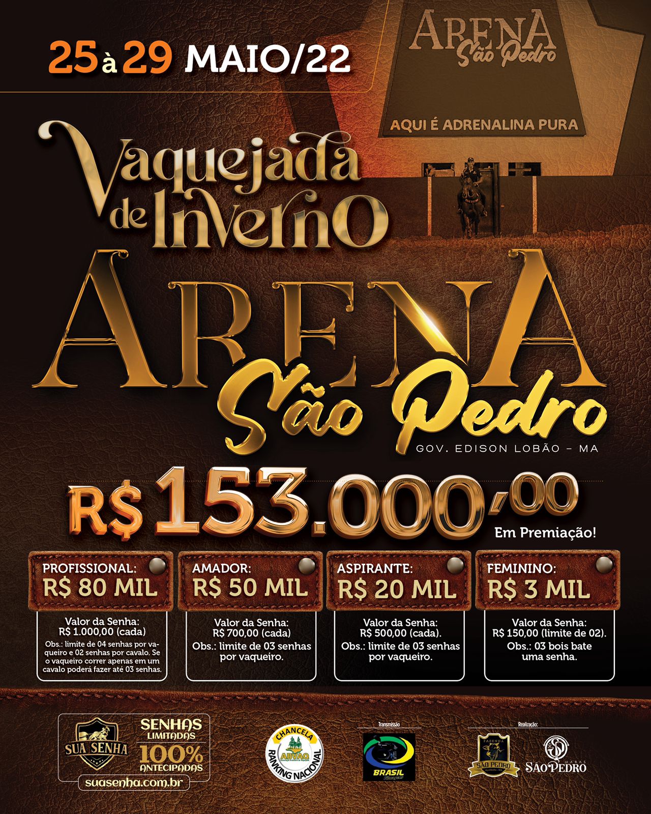 Vaquejada de Inverno - Arena São Pedro 